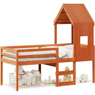 vidaXL 3282018 Bett - Hochbett mit Dach - Massiv Kiefernholz vidaXL 3282018 Bett - Hochbett mit Dach - Massiv Kiefernholz