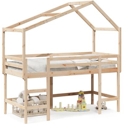 vidaXL Hochbett mit Leiter und Dach - Bett vidaXL Hochbett mit Leiter und Dach - Bett