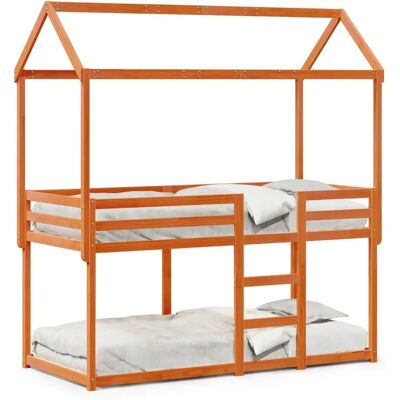 vidaXL Etagenbett mit Dach - Kinder Stockbett - 90x200cm vidaXL Etagenbett mit Dach - Kinder Stockbett - 90x200cm