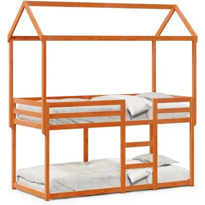 vidaXL Bett mit Dach - 90x190 cm Massives Kiefernholz Kinder Etagenbett vidaXL Bett mit Dach - 90x190 cm Massives Kiefernholz Kinder Etagenbett