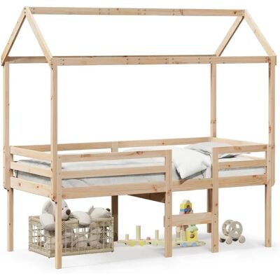 vidaXL Hochbett mit Dach - Bett vidaXL Hochbett mit Dach - Bett