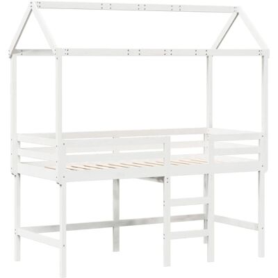 VidaXL Weißes Hochbett mit Leiter - Bett VidaXL Weißes Hochbett mit Leiter - Bett