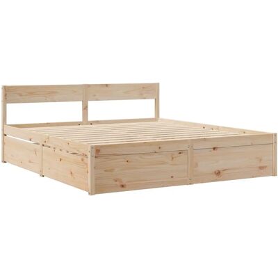 vidaXL 3282336 Bettrahmen - Natur - 200x200 cm - Bett Typ vidaXL 3282336 Bettrahmen - Natur - 200x200 cm - Bett Typ