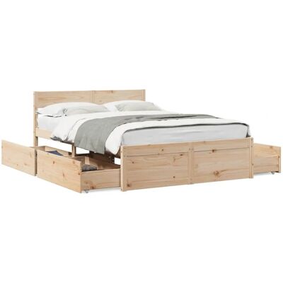 vidaXL 3282351 bed frame - Natuur - 120x200 cm - met lades vidaXL 3282351 bed frame - Natuur - 120x200 cm - met lades