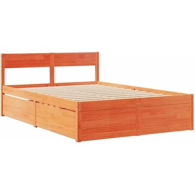 vidaXL Bettgestell mit Schubladen - 120x200 cm - Wachsbraun vidaXL Bettgestell mit Schubladen - 120x200 cm - Wachsbraun