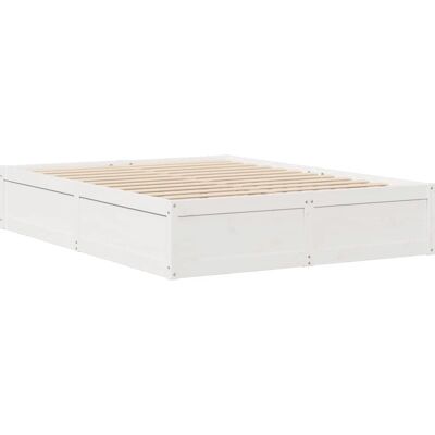 vidaXL Wit 160x200 cm Bedframe - Rustieke ondersteuning vidaXL Wit 160x200 cm Bedframe - Rustieke ondersteuning
