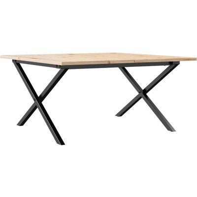 vidaXL Couchtisch X-Frame 80x80x45 cm Massives Kiefernholz und Stahl vidaXL Couchtisch X-Frame 80x80x45 cm Massives Kiefernholz und Stahl
