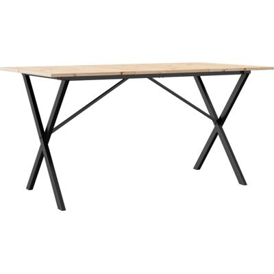 vidaXL Esstisch X-Frame 140x80x75 cm Massives Kiefernholz und Stahl - Esstisch vidaXL Esstisch X-Frame 140x80x75 cm Massives Kiefernholz und Stahl - Esstisch