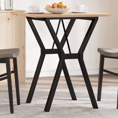 vidaXL Y-Frame Esstisch - Massives Kiefernholz und Stahl - 60x60x75 cm vidaXL Y-Frame Esstisch - Massives Kiefernholz und Stahl - 60x60x75 cm
