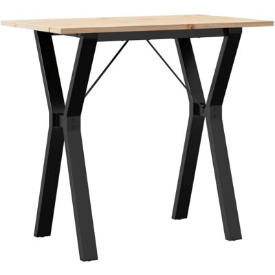 vidaXL Y-Frame Esstisch - Massives Kiefernholz & Gusseisen - 80x50x75 cm vidaXL Y-Frame Esstisch - Massives Kiefernholz & Gusseisen - 80x50x75 cm