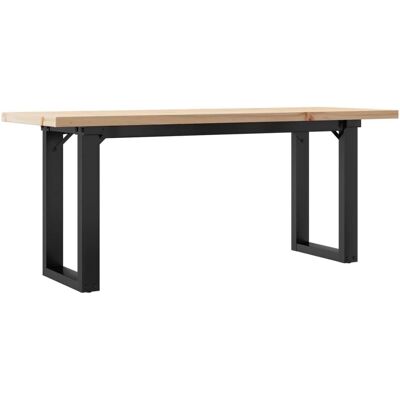 vidaXL Couchtisch O-Rahmen Massives Kiefernholz und Gusseisen - Beistelltisch vidaXL Couchtisch O-Rahmen Massives Kiefernholz und Gusseisen - Beistelltisch