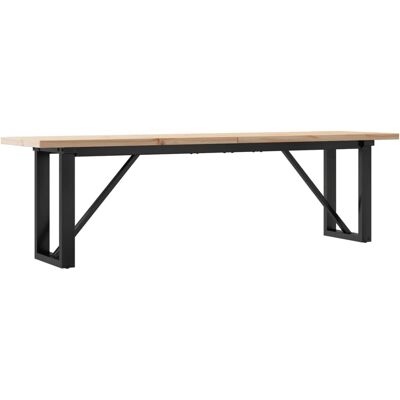 vidaXL Salontafel O-Frame - Massief dennenhout & Staal - 160x40x45,5 cm vidaXL Salontafel O-Frame - Massief dennenhout & Staal - 160x40x45,5 cm