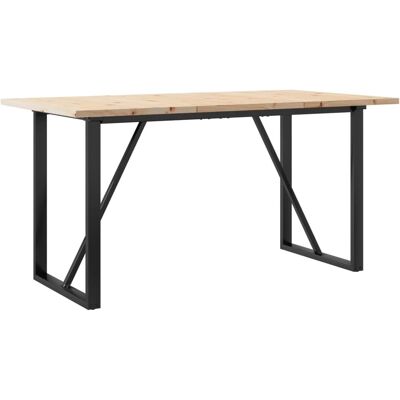 vidaXL O-Frame Eettafel 140x80 cm - Massief dennenhout en staal vidaXL O-Frame Eettafel 140x80 cm - Massief dennenhout en staal