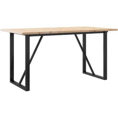 vidaXL Esstisch O-Frame Massives Kiefernholz und Stahl - Esstisch vidaXL Esstisch O-Frame Massives Kiefernholz und Stahl - Esstisch
