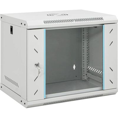 vidaXL 9U Wall Mounted Network Cabinet - 19" IP20 - Grey vidaXL 9U Wall Mounted Network Cabinet - 19" IP20 - Grey