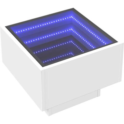 vidaXL Weiß LED Unendlichkeitsspiegel Beistelltisch 40x40x30cm vidaXL Weiß LED Unendlichkeitsspiegel Beistelltisch 40x40x30cm