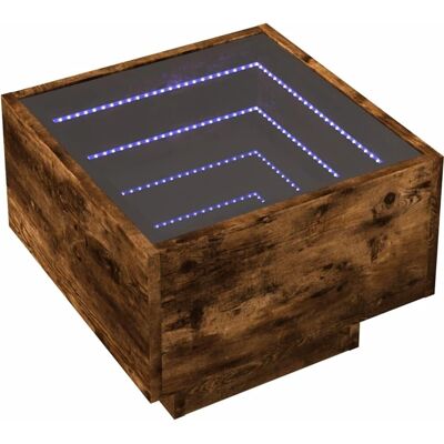vidaXL Bijzettafel met LED - Gerookte Eik - 40x40x30 cm vidaXL Bijzettafel met LED - Gerookte Eik - 40x40x30 cm
