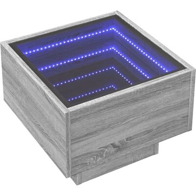 vidaXL Grijze Sonoma LED Bijzettafel - 40x40x30 cm vidaXL Grijze Sonoma LED Bijzettafel - 40x40x30 cm