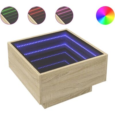 vidaXL Beistelltisch Sonoma Eiche 50x50x30 cm mit LED vidaXL Beistelltisch Sonoma Eiche 50x50x30 cm mit LED