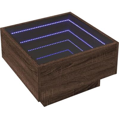 vidaXL Bruine Eik LED Bijzettafel - 50x50x30 cm vidaXL Bruine Eik LED Bijzettafel - 50x50x30 cm