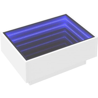 vidaXL Witte LED oneindig spiegel bijzettafel 70x50x30cm vidaXL Witte LED oneindig spiegel bijzettafel 70x50x30cm