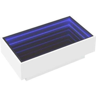 vidaXL Bijzettafel met LED - 90x50x30 cm - Wit vidaXL Bijzettafel met LED - 90x50x30 cm - Wit