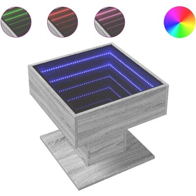 vidaXL Harmaa Sonoma LED Sohvapöytä 50x50x45 cm vidaXL Harmaa Sonoma LED Sohvapöytä 50x50x45 cm