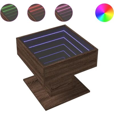 vidaXL Braune Eichen-LED-Couchtisch 50x50x45 cm vidaXL Braune Eichen-LED-Couchtisch 50x50x45 cm