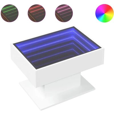 vidaXL Weiße LED Infinity Couchtisch - Beistelltisch vidaXL Weiße LED Infinity Couchtisch - Beistelltisch