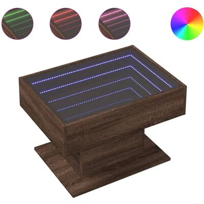 vidaXL Model 847538 Bruine eik LED Salontafel - Bijzettafel vidaXL Model 847538 Bruine eik LED Salontafel - Bijzettafel
