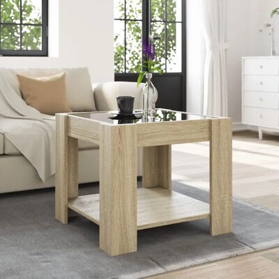 vidaXL Salontafel Sonoma Eik 53x53x45 cm LED vidaXL Salontafel Sonoma Eik 53x53x45 cm LED