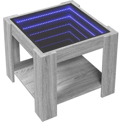 vidaXL Grijze Sonoma Salontafel met LED 53x53x45 cm vidaXL Grijze Sonoma Salontafel met LED 53x53x45 cm