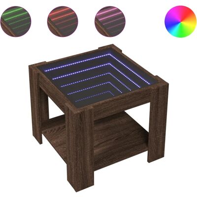 vidaXL Braune Eichen Couchtisch mit LED - Salontafel vidaXL Braune Eichen Couchtisch mit LED - Salontafel