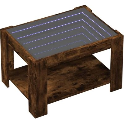 vidaXL Gerookte eikenhouten salontafel - LED 73x53x45cm vidaXL Gerookte eikenhouten salontafel - LED 73x53x45cm