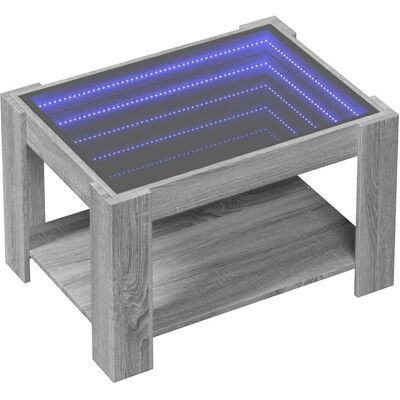 vidaXL Grijze Sonoma LED Salontafel - 73x53x45 cm vidaXL Grijze Sonoma LED Salontafel - 73x53x45 cm