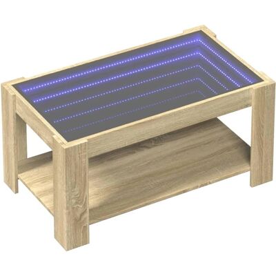 vidaXL Salontafel Sonoma Eik 93x53x45 cm met LED - Modern vidaXL Salontafel Sonoma Eik 93x53x45 cm met LED - Modern