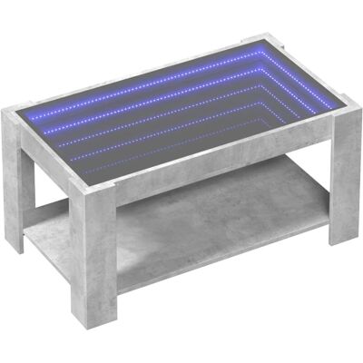 vidaXL Betongrijze LED Salontafel - Woonkamer Meubel vidaXL Betongrijze LED Salontafel - Woonkamer Meubel