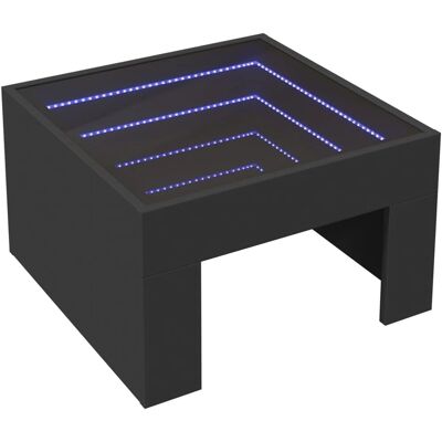 Table basse noire 50x50x30 cm vidaXL avec LED infini - Table basse - Publicité Table basse noire 50x50x30 cm vidaXL avec LED infini - Table basse - Publicité