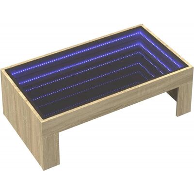 vidaXL Table basse Sonoma Oak avec LED Infinity 50x50x30 cm - Publicité vidaXL Table basse Sonoma Oak avec LED Infinity 50x50x30 cm - Publicité