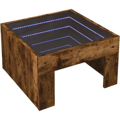 vidaXL Gerookt Eikenkleurig Couchtisch - Infinity LED - 50x50x30 cm vidaXL Gerookt Eikenkleurig Couchtisch - Infinity LED - 50x50x30 cm