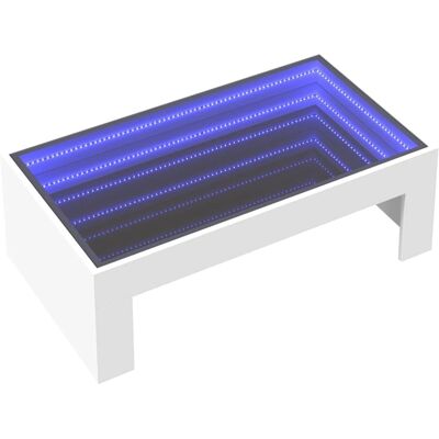 vidaXL Witte salontafel met Infinity LED 90x50x30 cm vidaXL Witte salontafel met Infinity LED 90x50x30 cm
