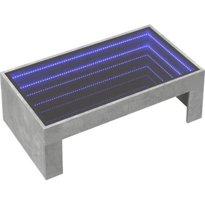 vidaXL Concrete Grey Coffee Table with Infinity LED - Coffee Type vidaXL Concrete Grey Coffee Table with Infinity LED - Coffee Type