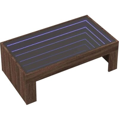 vidaXL Salontafel in donker eiken met Infinity LED - 90x50x30 cm vidaXL Salontafel in donker eiken met Infinity LED - 90x50x30 cm