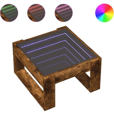 vidaXL Couchtisch mit Infinity LED Räuchereiche - Salontafel vidaXL Couchtisch mit Infinity LED Räuchereiche - Salontafel