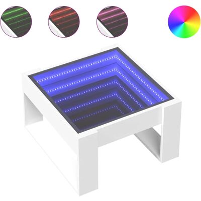 vidaXL 847630 Weißer Couchtisch mit Infinity-LED - Wohnzimmer Tisch vidaXL 847630 Weißer Couchtisch mit Infinity-LED - Wohnzimmer Tisch