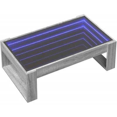 vidaXL Grauer Sonoma Couchtisch mit Infinity LED - Salontafel vidaXL Grauer Sonoma Couchtisch mit Infinity LED - Salontafel