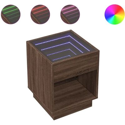 vidaXL Braune Eiche LED Infinity Couchtisch - Salontisch vidaXL Braune Eiche LED Infinity Couchtisch - Salontisch
