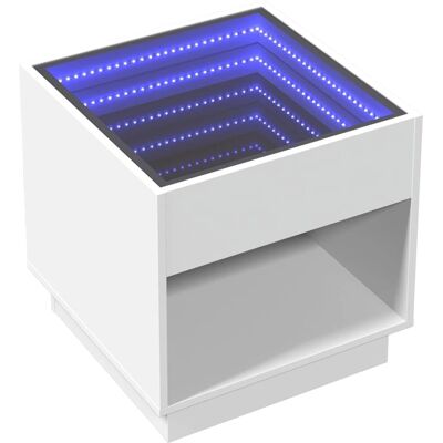 vidaXL Weiß 50x50x50 cm Couchtisch mit Infinity-LED vidaXL Weiß 50x50x50 cm Couchtisch mit Infinity-LED