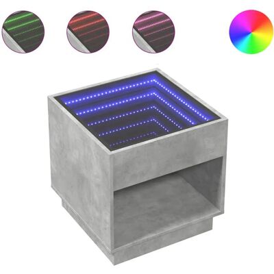vidaXL 847654 Concrete Grey LED Infinity Coffee Table - Coffee Table vidaXL 847654 Concrete Grey LED Infinity Coffee Table - Coffee Table