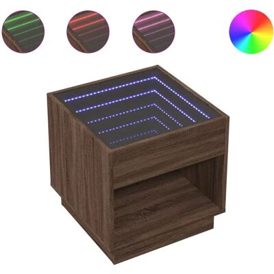 vidaXL 847657 Braune Eiche LED Couchtisch - Salontafel vidaXL 847657 Braune Eiche LED Couchtisch - Salontafel